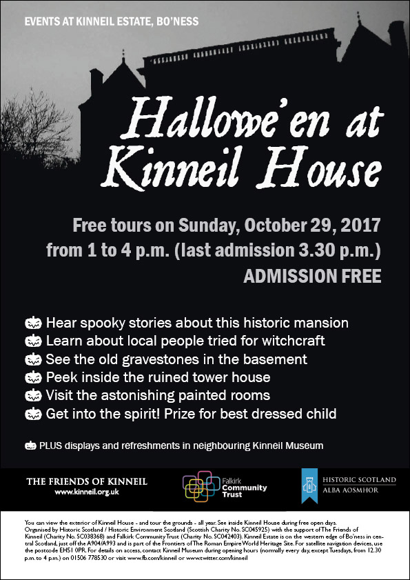 Poster for the Halloween event at Kinneil House in 2017.